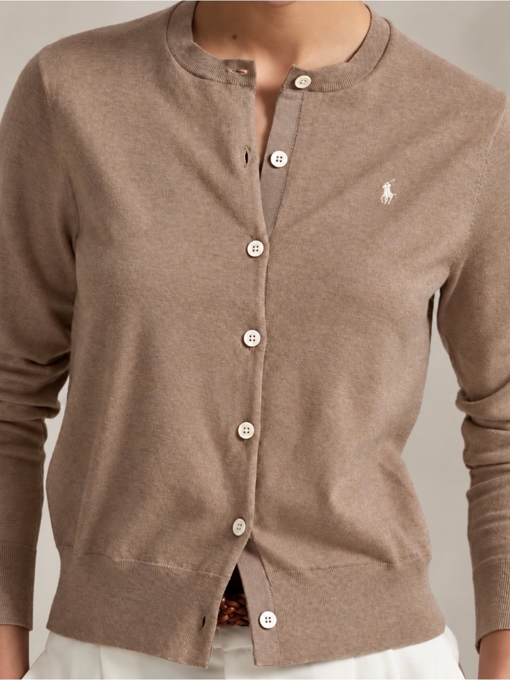 Polo Ralph Lauren Pima Cotton Camel Cardigan Sweater Medium
